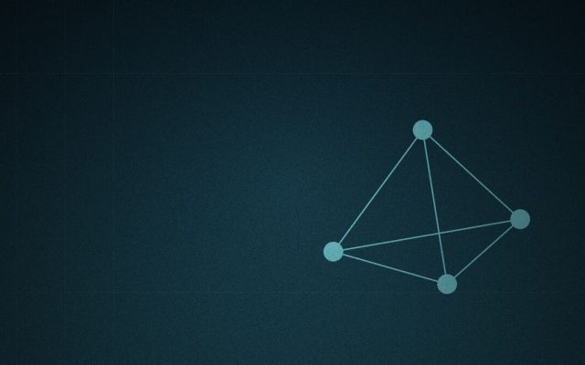Ilustrasi simpul terhubung sebagai gambaran jaringan rute